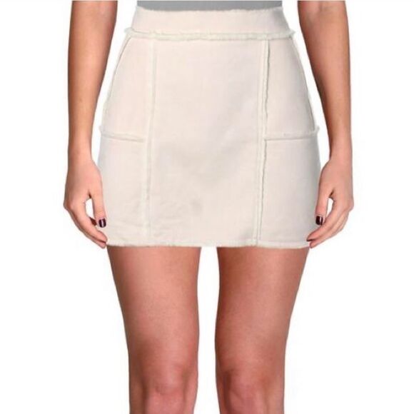 JOA Los Angeles Faux Suede Shearling Lined Mini Skirt Size Medium - Picture 1 of 8